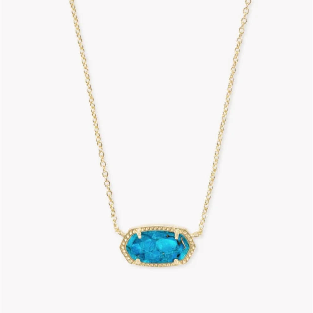 KENDRA SCOTT -  ELISA - Turquoise Pendant Necklace with gold chain NWT